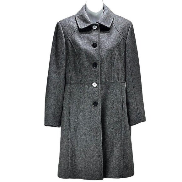 Kenneth Cole Reaction Womens Gray Wool Blend Coat Size 8 Dry Clean Only - Picture 1 of 16